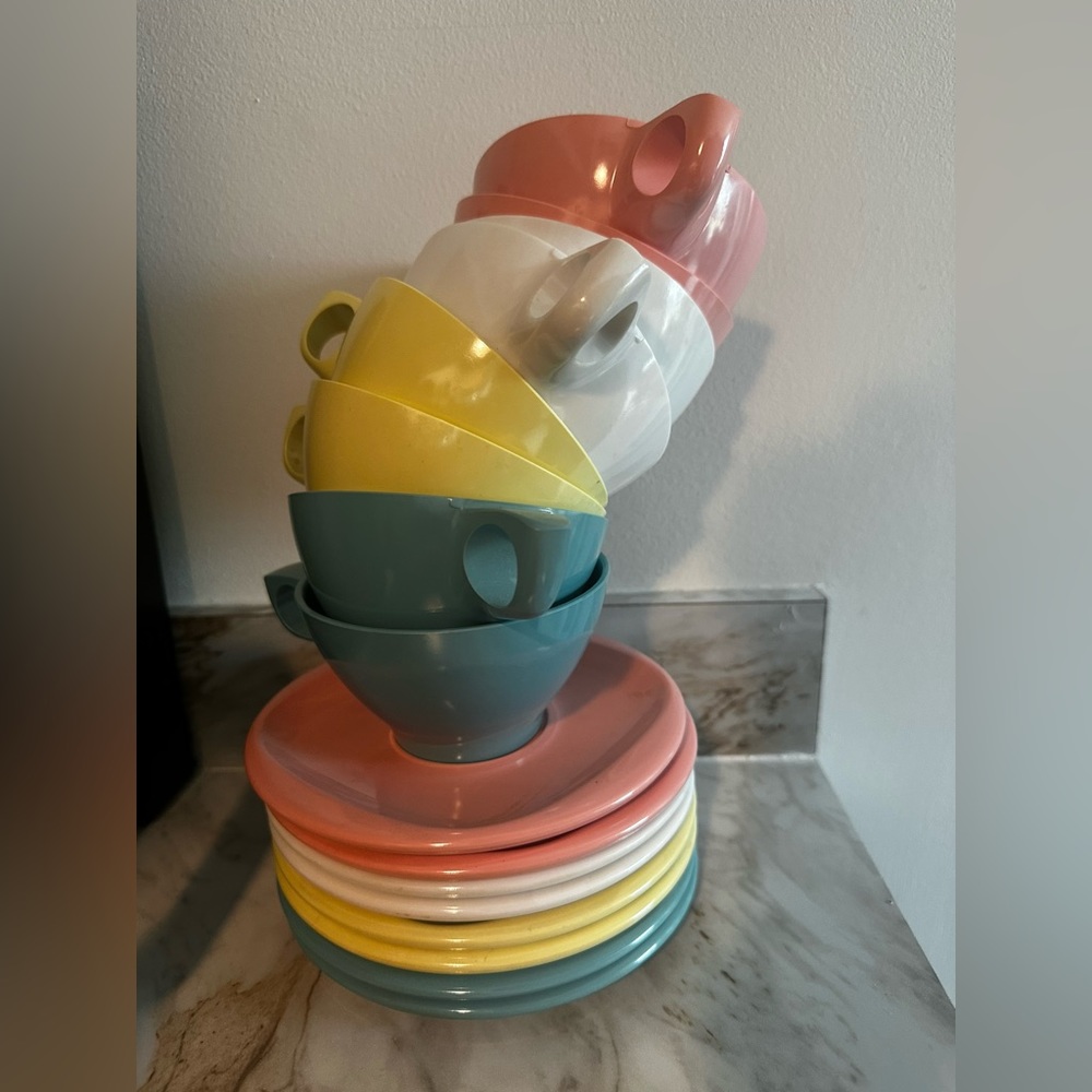 Vintage Boontonware. 8 cups and 8 saucers.